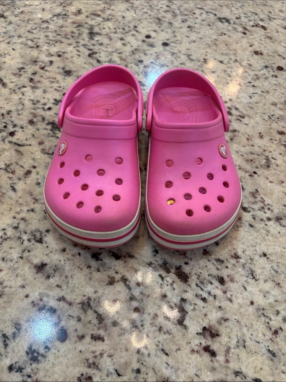 CROCS Kids Pink Slip-On Clogs with Heel Strap